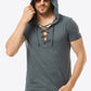 Lace-Up Short Sleeve Hoodie