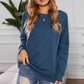 Round Neck Raglan Sleeve Exposed Seam Sweatshirt