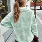 Tie-Dye Collared Teddy Sweatshirt with Pockets