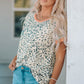 Leopard Contrast Short Sleeve Tee Shirt