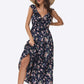 Floral Ruffle Shoulder Tied Maxi Dress