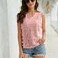 Lace Scalloped Keyhole V-Neck Tank