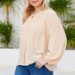 Tied Balloon Sleeve Blouse
