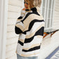 Abstract High Neck Dropped Shoulder Sweater