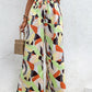 Printed Smocked Waist Wide Leg Pants
