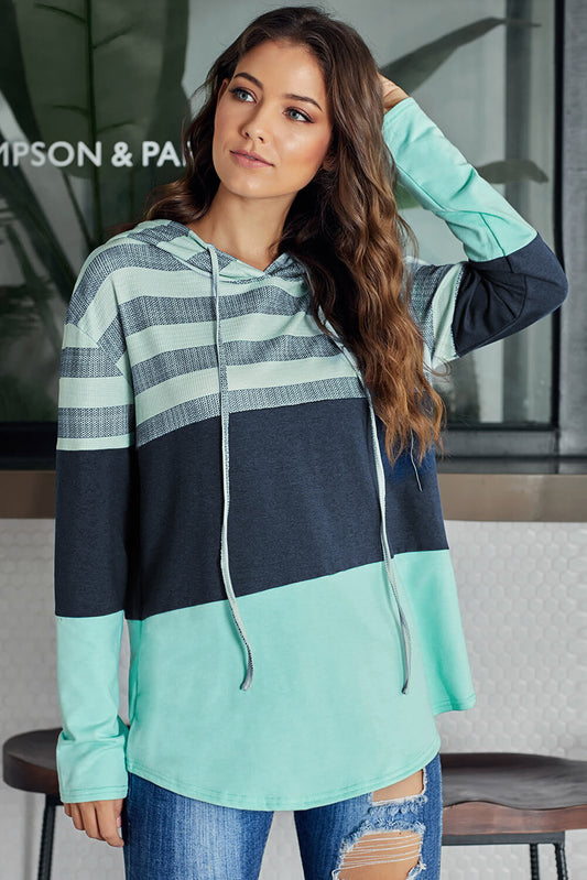 Striped Color Block Hoodie