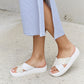 Forever Link Studded Cross Strap Sandals in White