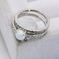 925 Sterling Silver Opal Split Shank Ring