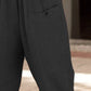 Button Detail Elastic Waist Pocket Pants