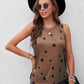 Star Print Tank with Slits