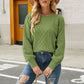 Mixed Knit Raglan Sleeve Sweater