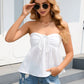 Drawstring Detail Strapless Peplum Top
