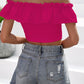 Off-Shoulder Ruffled Cropped Top