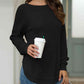 Round Neck Ribbed Knit Top