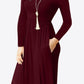Round Neck Empire Waist Pocket Dress