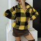 Plaid Quarter Zip Plush Sweatshirt