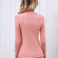 Frill Trim Rib-Knit Sweater
