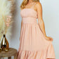 White Birch Full Size Spaghetti Strap Ruffle Hem Dress