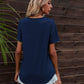 Glitter V-Neck Short Sleeve Tee Shirt
