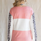 Leopard Color Block Top