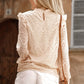 Ruffled Lace Mock Neck Blouse