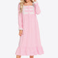 Contrast Lace Trim Ruffle Hem Square Neck Night Dress
