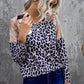 Leopard Sequin Round Neck Top
