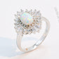 Modern 925 Sterling Silver Opal Halo Ring