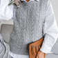 Round Neck Openwork Capped Sleeve Sweater Vest