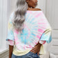 Tie-Dye Boat Neck Batwing Sleeve Tee
