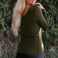 Studded Grommet V-Neck Long Sleeve Top