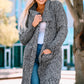 Heathered Open Front Longline Cardigan with Pockets