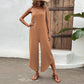 Spaghetti Strap Scoop Neck Jumpsuit with Pockets