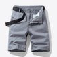 Belted Button and Zip Closure Shorts