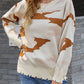Camouflage Destroyed Hem Sweater