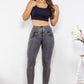 Zip Closure Skinny Jeans with Pockets