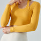 Halter Neck Long Sleeve Cropped Sports Top