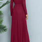 Long Sleeve Round Neck Maxi Dress with Pockets