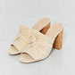 Qupid Freshly Picked Twist Peep Toe Block Heel Mule