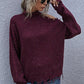 One Shoulder Distressed Sweater