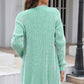 Open Front Dropped Shoulder Pocket Longline Cardigan