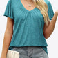 V-Neck Flutter Sleeve Tee Shirt