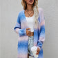 Multicolored Gradient Open Front Longline Cardigan