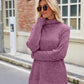 Ribbed Turtleneck Long Sleeve Slit Knit Top