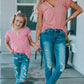 Women Buttoned Roll-Tab Sleeve Tee Shirt