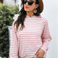 Horizontal Stripe Raglan Sleeve Hoodie