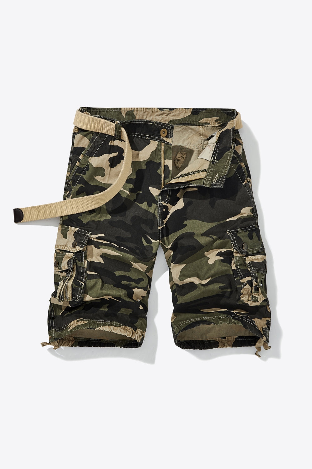 Camouflage Belted Cargo Shorts