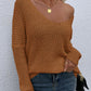 Rib-Knit V-Neck Tunic Sweater