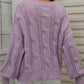 Cable-Knit Openwork Round Neck Sweater