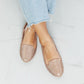 Forever Link Rhinestone Round Toe Flats in Rose Gold